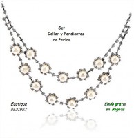 Set Collar y Pendientes de Perlas